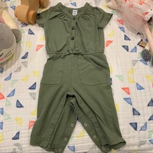 Green old navy jumper buttons pockets, 12-18m